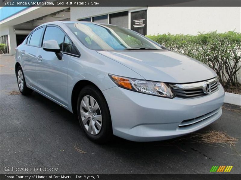 Cool Mist Metallic / Gray 2012 Honda Civic LX Sedan