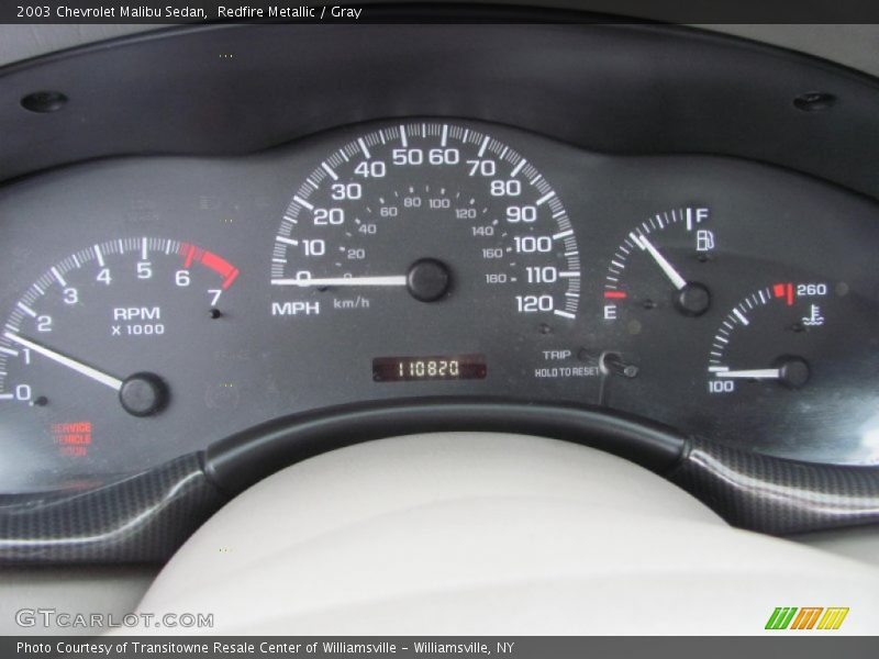 Redfire Metallic / Gray 2003 Chevrolet Malibu Sedan