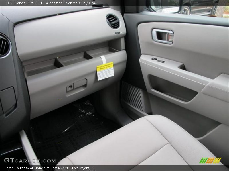 Alabaster Silver Metallic / Gray 2012 Honda Pilot EX-L