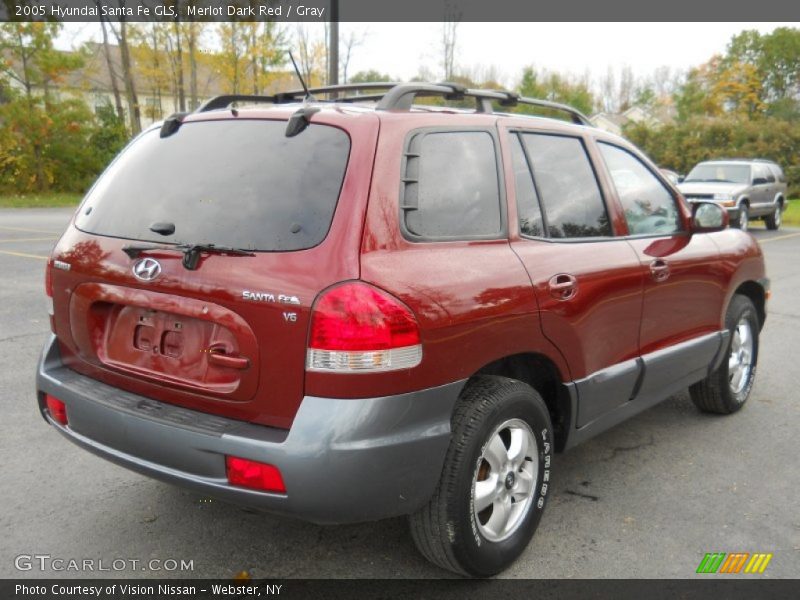 Merlot Dark Red / Gray 2005 Hyundai Santa Fe GLS