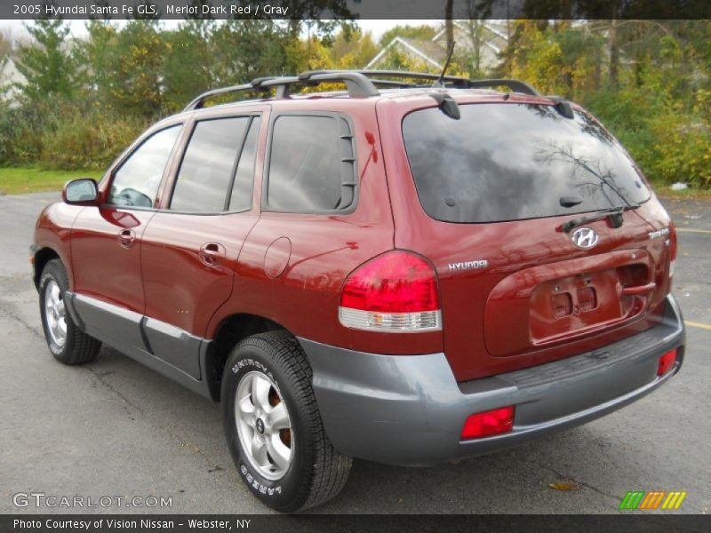 Merlot Dark Red / Gray 2005 Hyundai Santa Fe GLS
