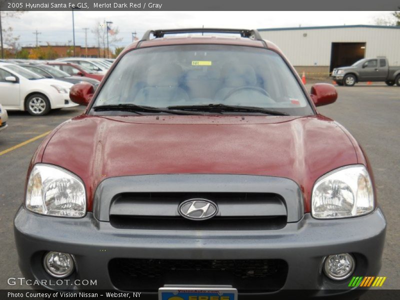 Merlot Dark Red / Gray 2005 Hyundai Santa Fe GLS