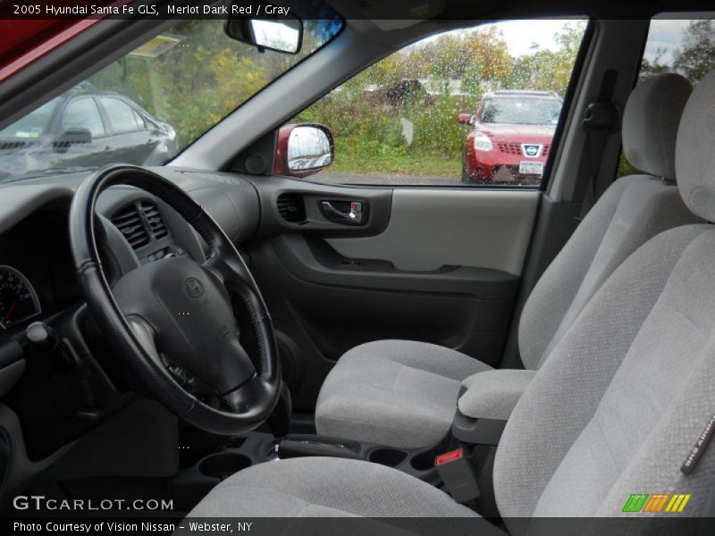 Merlot Dark Red / Gray 2005 Hyundai Santa Fe GLS