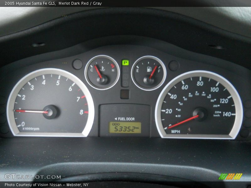 Merlot Dark Red / Gray 2005 Hyundai Santa Fe GLS