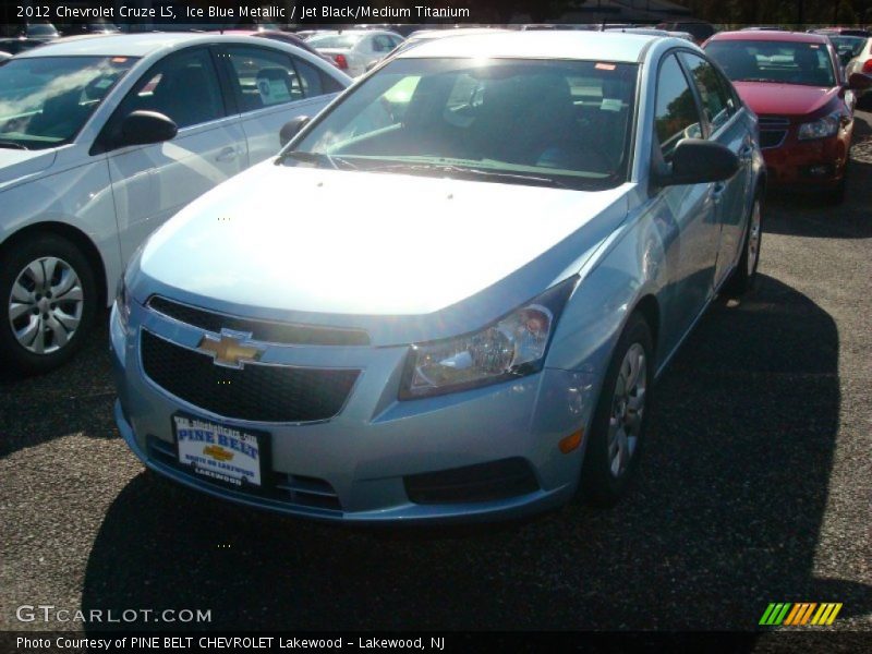 Ice Blue Metallic / Jet Black/Medium Titanium 2012 Chevrolet Cruze LS
