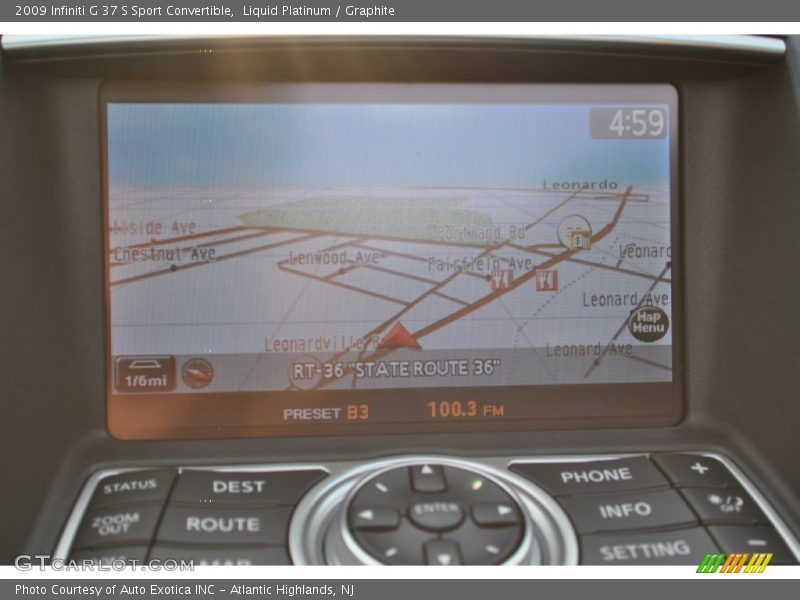Navigation of 2009 G 37 S Sport Convertible