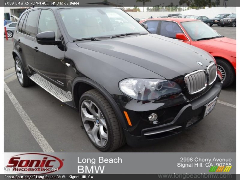 Jet Black / Beige 2009 BMW X5 xDrive48i