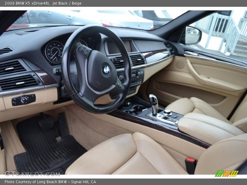 Jet Black / Beige 2009 BMW X5 xDrive48i