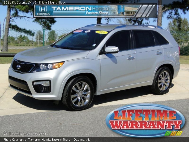 Bright Silver / Black 2011 Kia Sorento SX V6