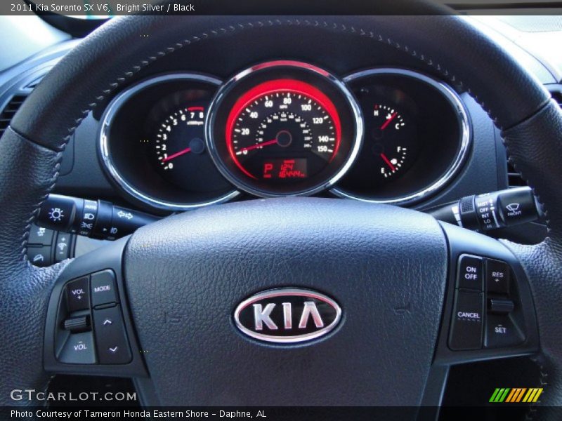 Bright Silver / Black 2011 Kia Sorento SX V6