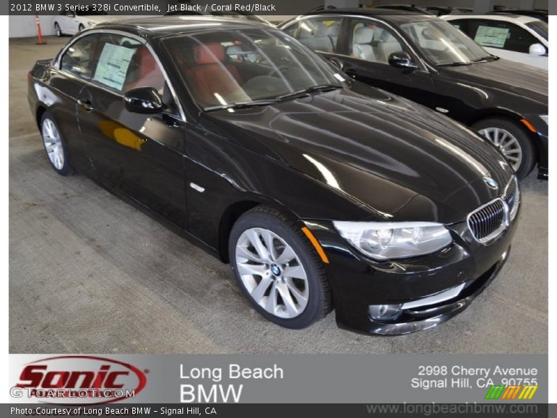 Jet Black / Coral Red/Black 2012 BMW 3 Series 328i Convertible