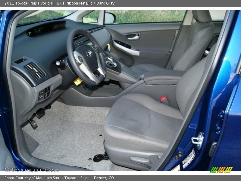 Blue Ribbon Metallic / Dark Gray 2011 Toyota Prius Hybrid III