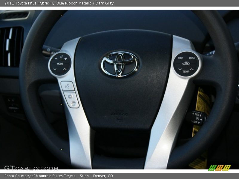 Blue Ribbon Metallic / Dark Gray 2011 Toyota Prius Hybrid III
