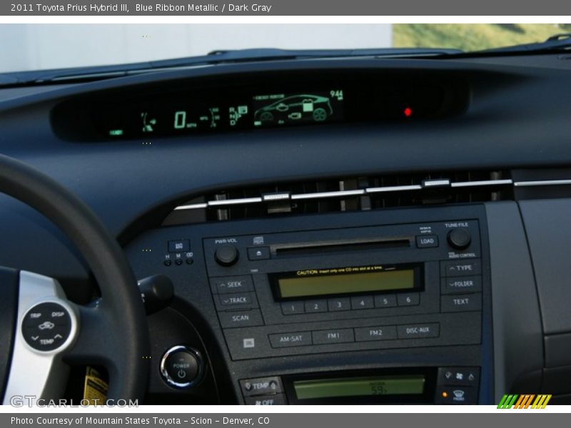 Blue Ribbon Metallic / Dark Gray 2011 Toyota Prius Hybrid III