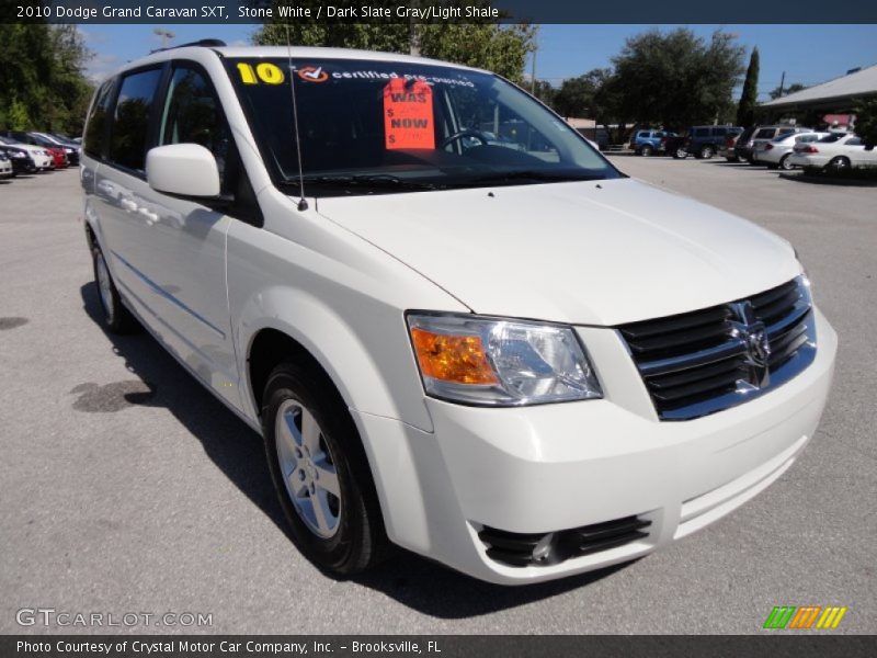 Stone White / Dark Slate Gray/Light Shale 2010 Dodge Grand Caravan SXT