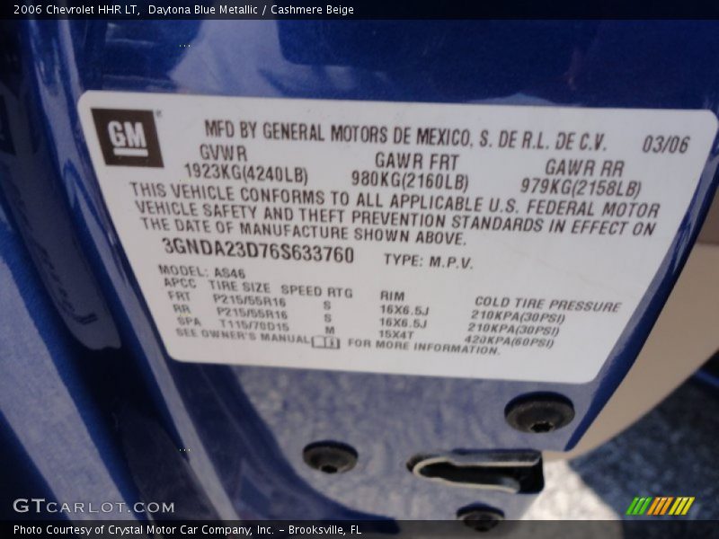 Daytona Blue Metallic / Cashmere Beige 2006 Chevrolet HHR LT
