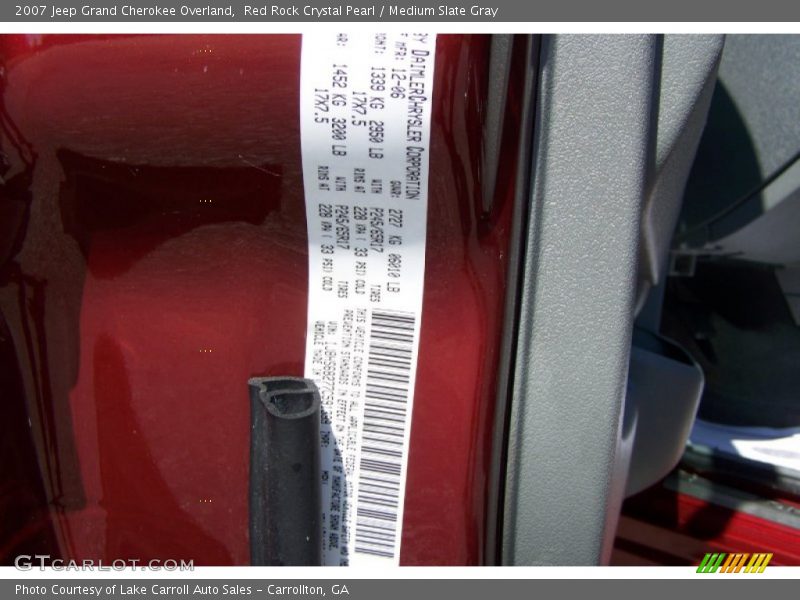 Red Rock Crystal Pearl / Medium Slate Gray 2007 Jeep Grand Cherokee Overland