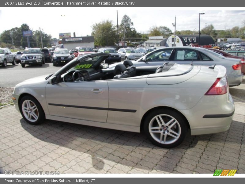 Parchment Silver Metallic / Black/Gray 2007 Saab 9-3 2.0T Convertible