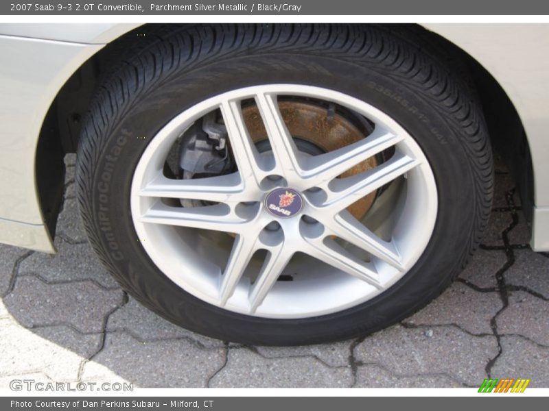 Parchment Silver Metallic / Black/Gray 2007 Saab 9-3 2.0T Convertible