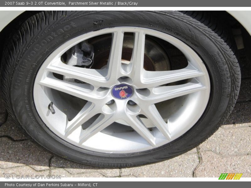 Parchment Silver Metallic / Black/Gray 2007 Saab 9-3 2.0T Convertible