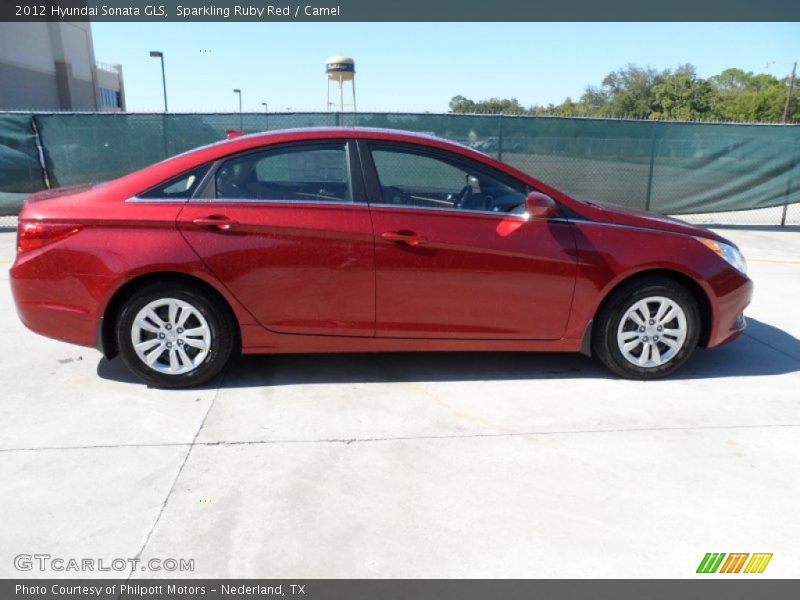 Sparkling Ruby Red / Camel 2012 Hyundai Sonata GLS