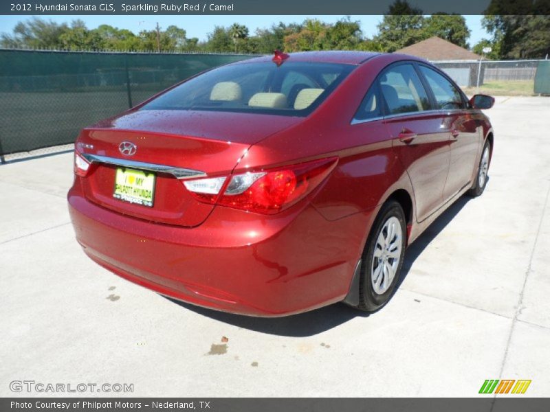 Sparkling Ruby Red / Camel 2012 Hyundai Sonata GLS