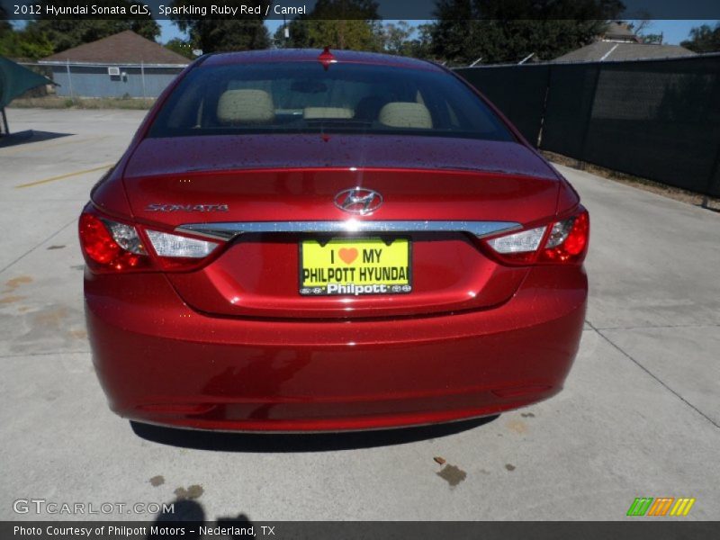 Sparkling Ruby Red / Camel 2012 Hyundai Sonata GLS