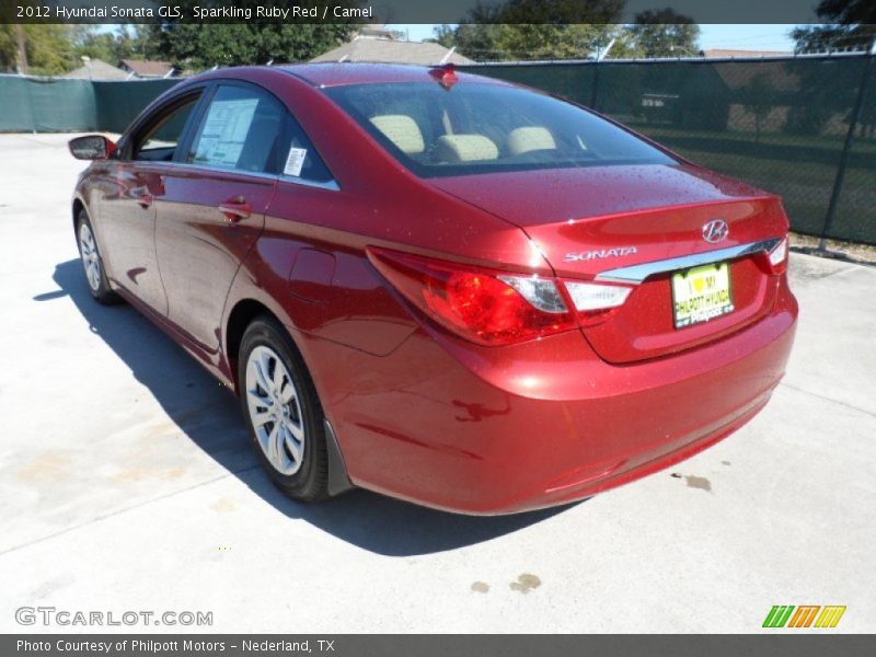 Sparkling Ruby Red / Camel 2012 Hyundai Sonata GLS