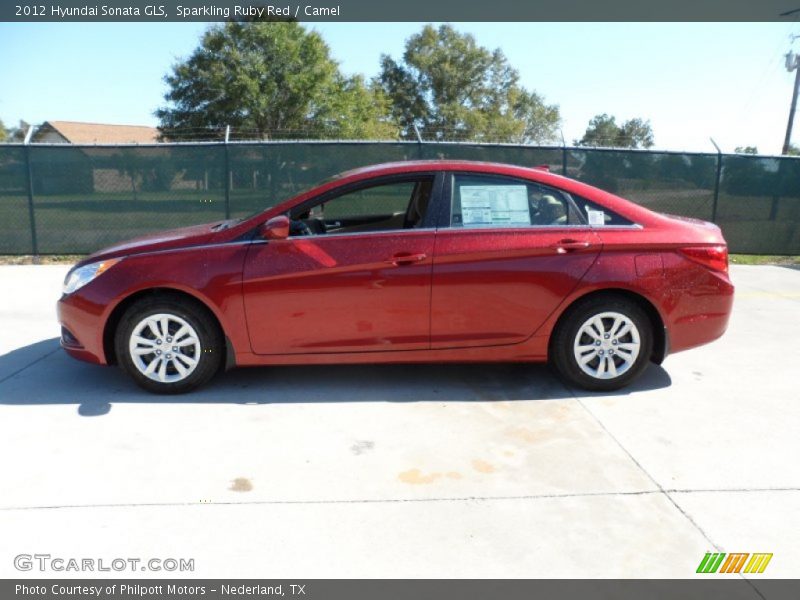 Sparkling Ruby Red / Camel 2012 Hyundai Sonata GLS