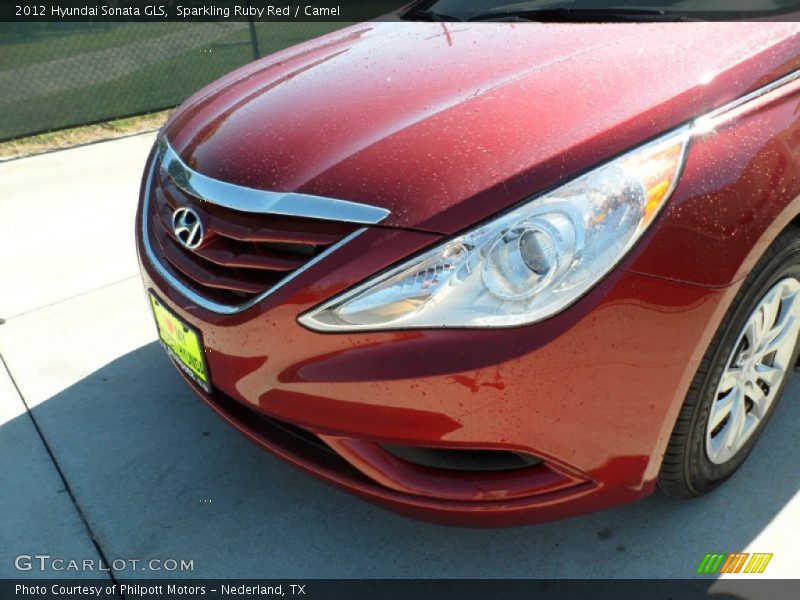 Sparkling Ruby Red / Camel 2012 Hyundai Sonata GLS