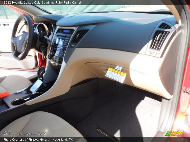 Sparkling Ruby Red / Camel 2012 Hyundai Sonata GLS