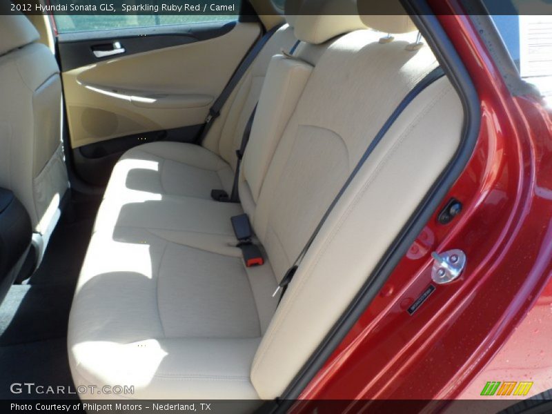 Sparkling Ruby Red / Camel 2012 Hyundai Sonata GLS
