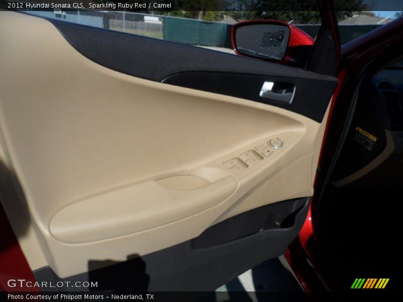 Sparkling Ruby Red / Camel 2012 Hyundai Sonata GLS