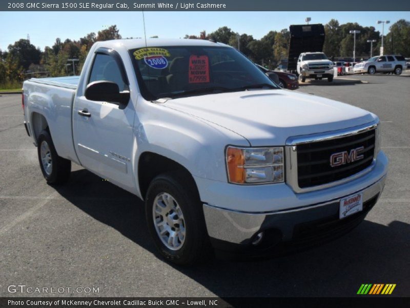 Summit White / Light Cashmere 2008 GMC Sierra 1500 SLE Regular Cab