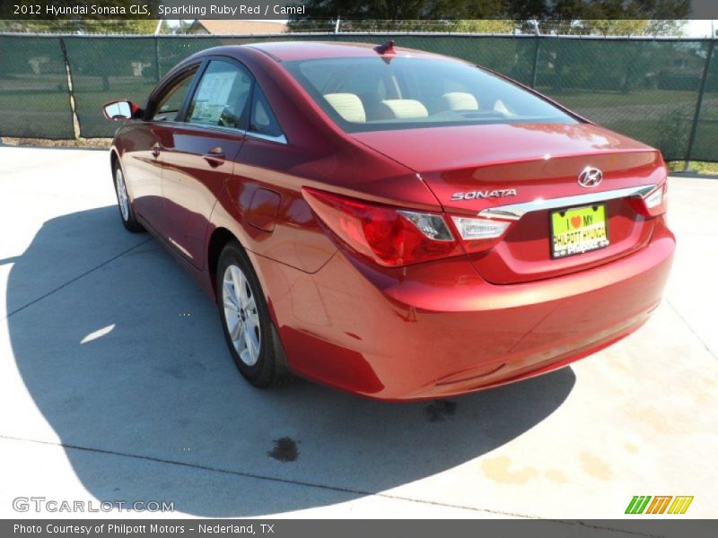 Sparkling Ruby Red / Camel 2012 Hyundai Sonata GLS