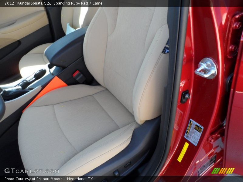 Sparkling Ruby Red / Camel 2012 Hyundai Sonata GLS