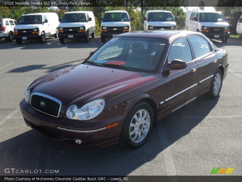 Ruby Red / Beige 2005 Hyundai Sonata GLS V6