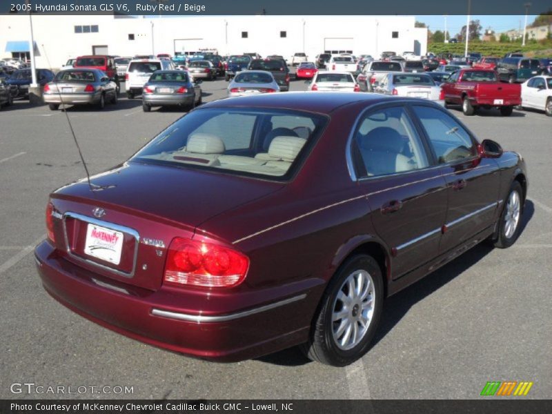 Ruby Red / Beige 2005 Hyundai Sonata GLS V6
