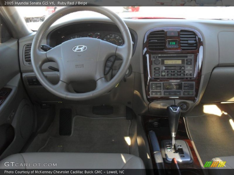 Ruby Red / Beige 2005 Hyundai Sonata GLS V6