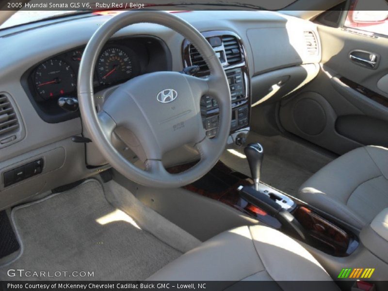 Ruby Red / Beige 2005 Hyundai Sonata GLS V6