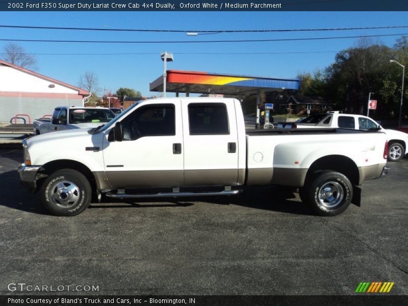 Oxford White / Medium Parchment 2002 Ford F350 Super Duty Lariat Crew Cab 4x4 Dually