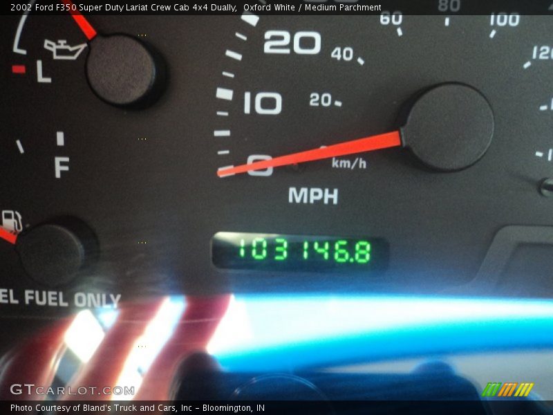 Oxford White / Medium Parchment 2002 Ford F350 Super Duty Lariat Crew Cab 4x4 Dually