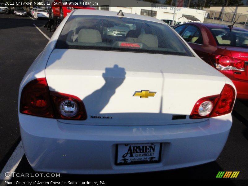 Summit White / Titanium 2012 Chevrolet Malibu LS