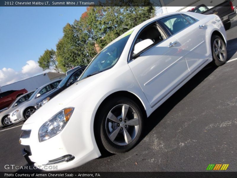 Summit White / Titanium 2012 Chevrolet Malibu LT