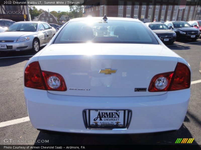 Summit White / Titanium 2012 Chevrolet Malibu LT