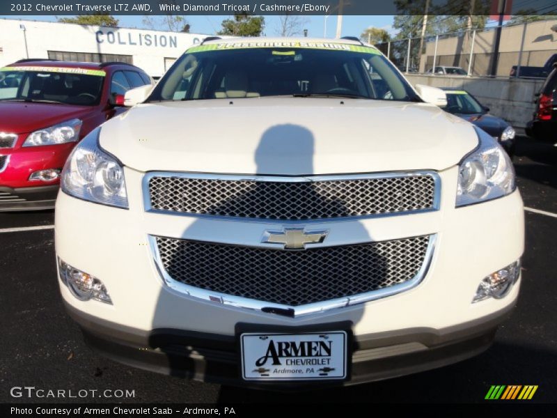 White Diamond Tricoat / Cashmere/Ebony 2012 Chevrolet Traverse LTZ AWD