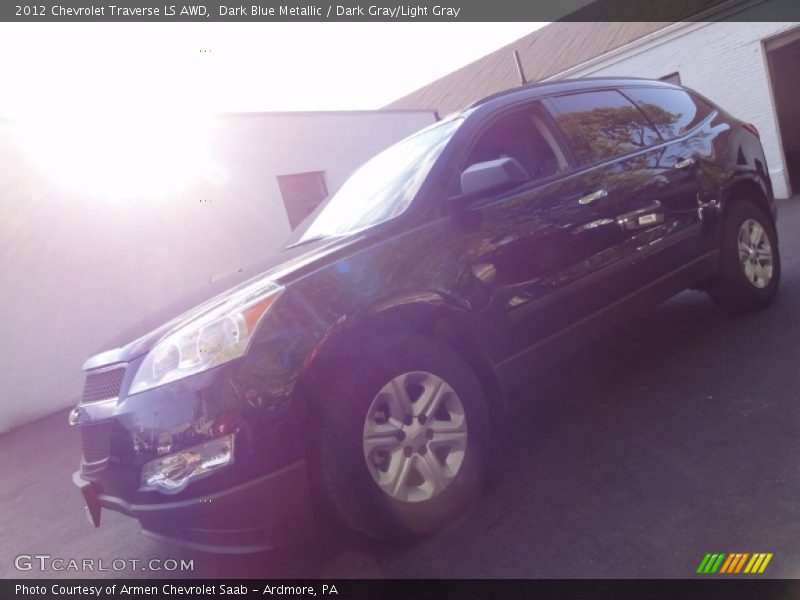 Dark Blue Metallic / Dark Gray/Light Gray 2012 Chevrolet Traverse LS AWD
