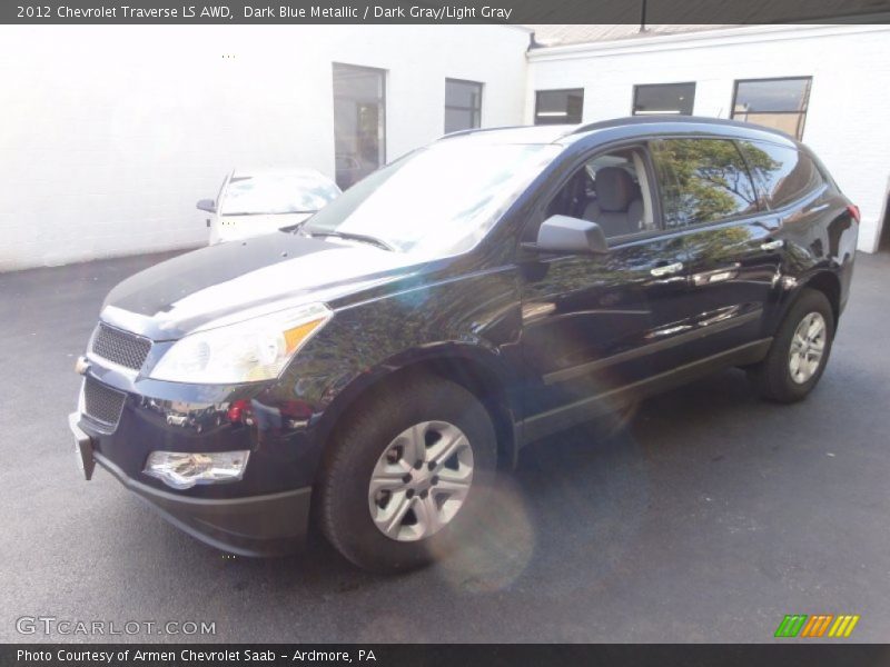 Dark Blue Metallic / Dark Gray/Light Gray 2012 Chevrolet Traverse LS AWD