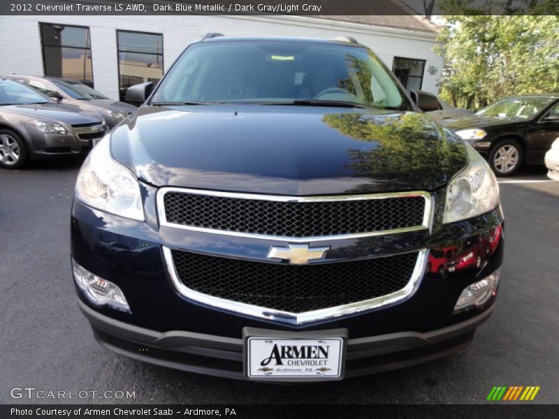 Dark Blue Metallic / Dark Gray/Light Gray 2012 Chevrolet Traverse LS AWD