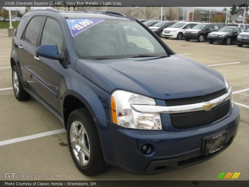 Navy Blue Metallic / Light Gray 2008 Chevrolet Equinox LS AWD